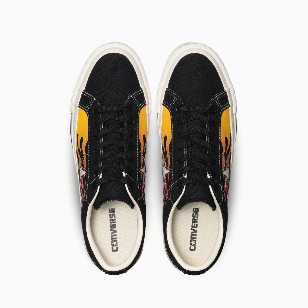 【2026年 10/13 発売】CONVERSE ONE STAR AGED CANVAS IGNT “Black/Red Flame” (コンバース ワンスター エイジド キャンバス “ブラック/レッドフレイム”) [33703370]