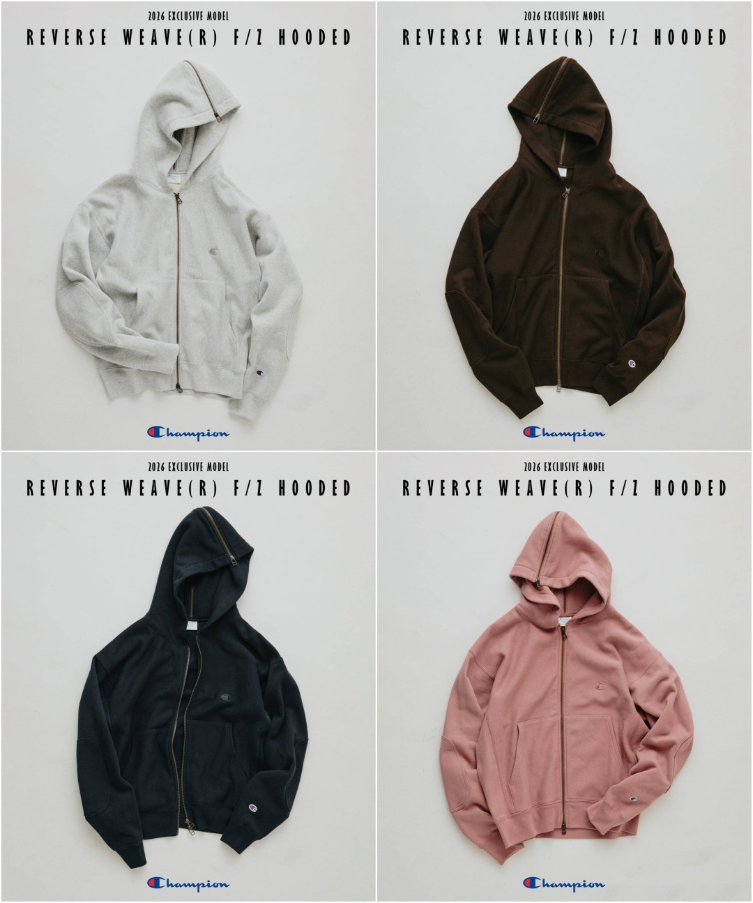 Champion × JOURNAL STANDARD relume 2026 FW 別注 “RW エルボーパッチ ジップパーカー”が11月下旬 発売 (チャンピオン ジャーナルスタンダード)