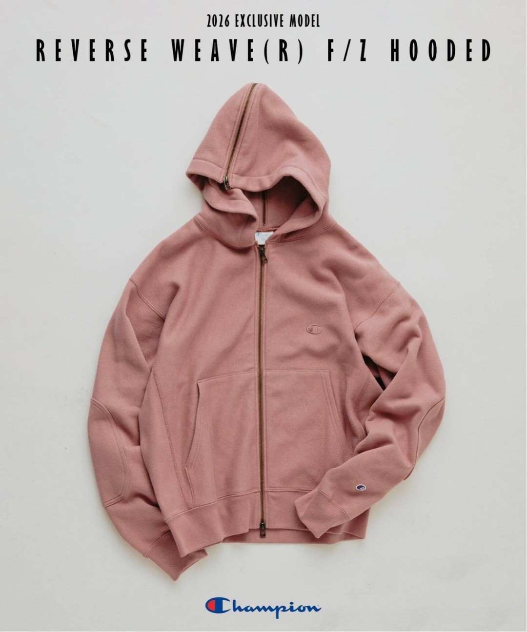 Champion × JOURNAL STANDARD relume 2026 FW 別注 “RW エルボーパッチ ジップパーカー”が11月下旬 発売 (チャンピオン ジャーナルスタンダード)