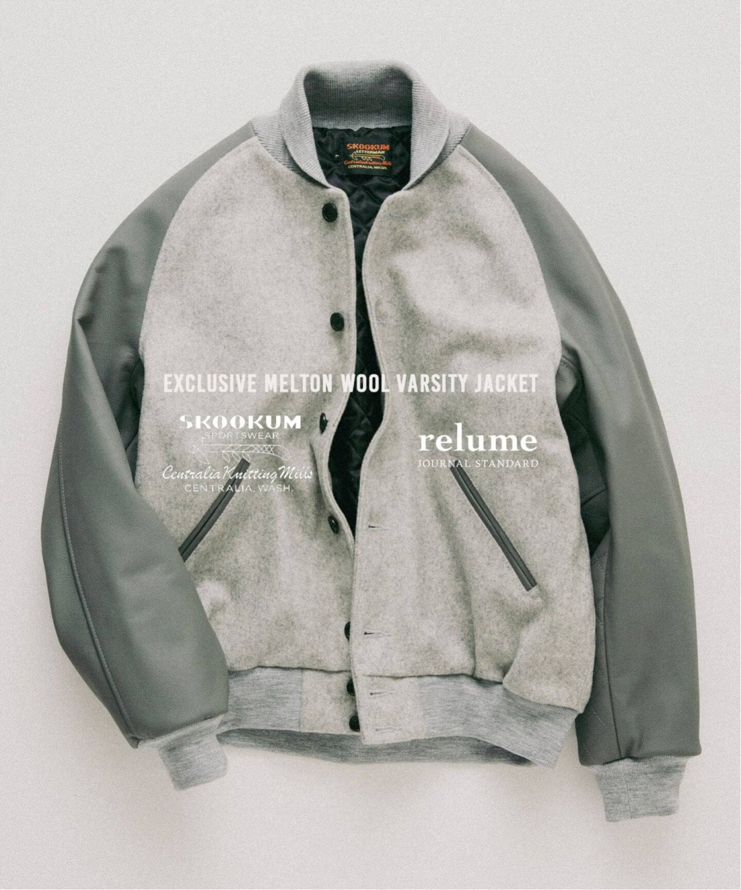 JOURNAL STANDARD relume × SKOOKUM 2026 FW 別注 “メルトン×レザー アワードジャケット”が12月中旬 発売 (ジャーナルスタンダード スクーカム)