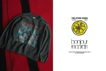 ロックバンド「The Stone Roses」と「bonjour records」のオフィシャルスウェットが2026年 10/23 発売 (ザ・ストーン・ローゼス ボンジュール レコード)