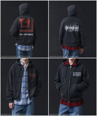 NINE INCH NAILS × monkey time 2026 FW 別注 “プリント ジップ フーディー”が11月上旬 発売 (ナイン・インチ・ネイルズ モンキータイム)