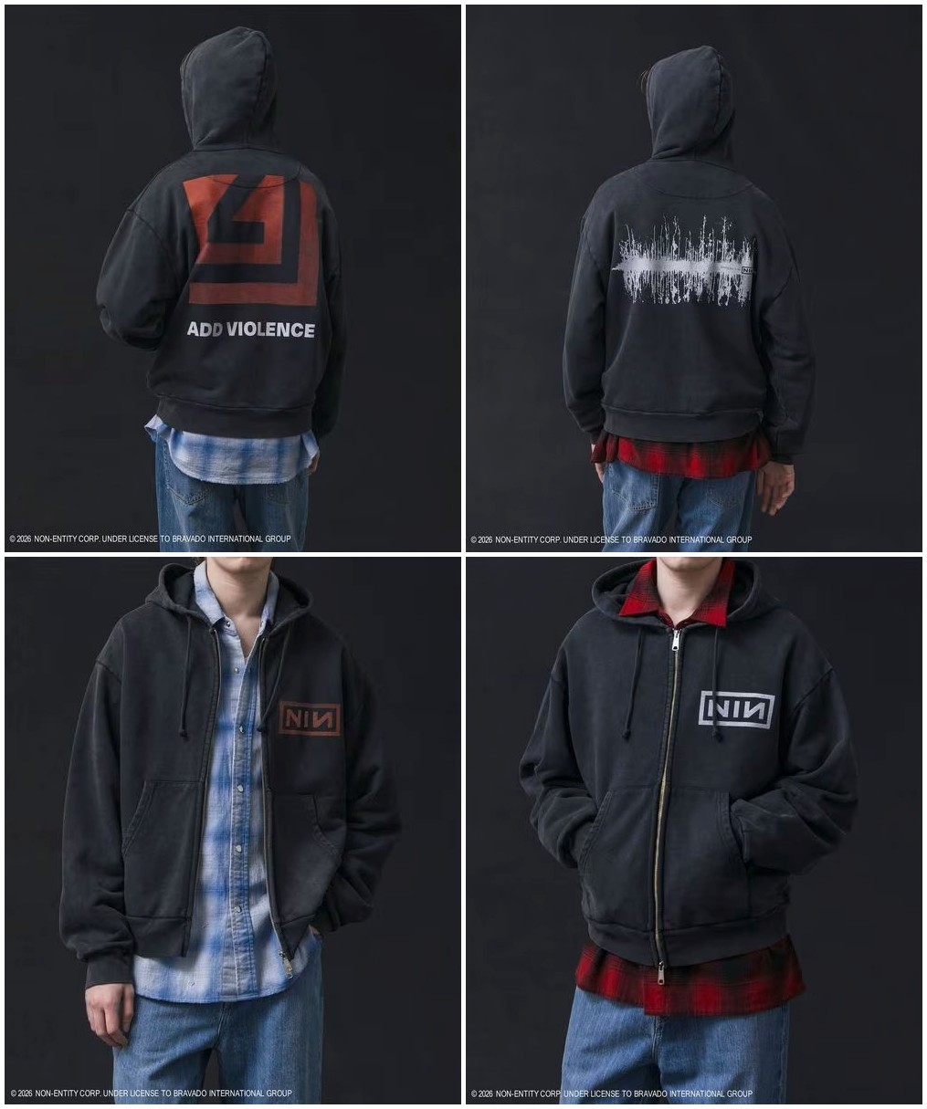 NINE INCH NAILS × monkey time 2026 FW 別注 "プリント ジップ フーディー"が11月上旬 発売 (ナイン・インチ・ネイルズ モンキータイム)