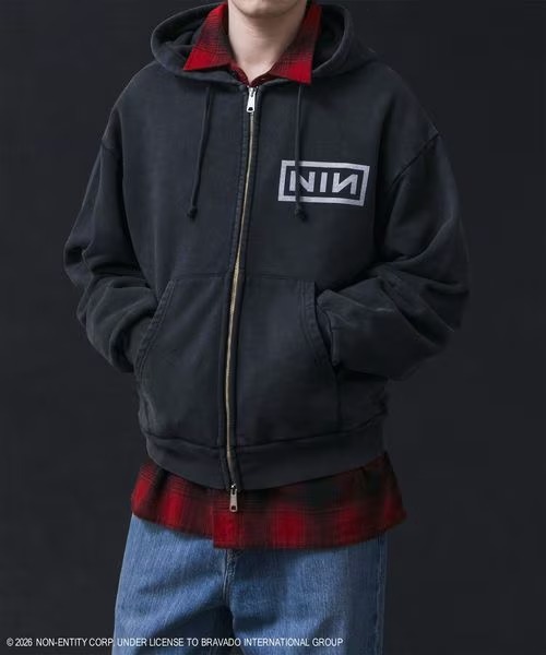 NINE INCH NAILS × monkey time 2026 FW 別注 “プリント ジップ フーディー”が11月上旬 発売 (ナイン・インチ・ネイルズ モンキータイム)